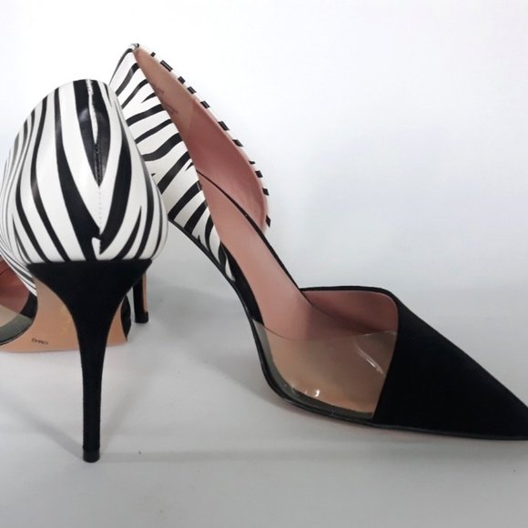 Mix No. 6 Shoes - Mix No. 6 Black Pointed Toe Pumps with Zebra Print Heel size 10